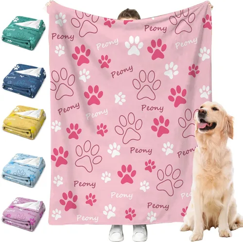 Miniatura 27 de Manta personalizada para perros con nombre – Manta personalizada para perros grandes, medianos y pequeños, manta suave y acogedora, regalo