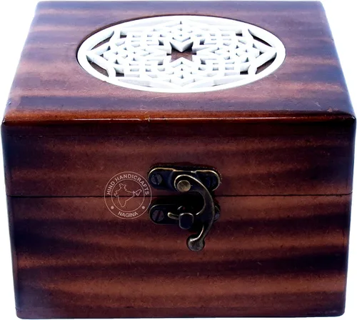 Miniatura 27 de Urna de madera antigua hecha a mano con grabado del árbol de la vida tallada a mano para mujeres y hombres, joyas Acentos de decoración del hogar