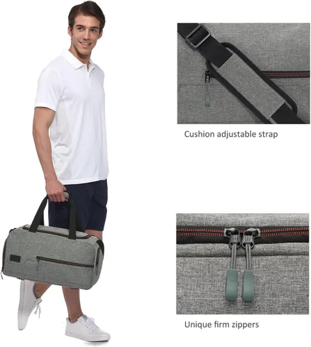 Miniatura 4 de MarsBro Bolsa de lona resistente al agua con compartimento para zapatos para gimnasio y viajes