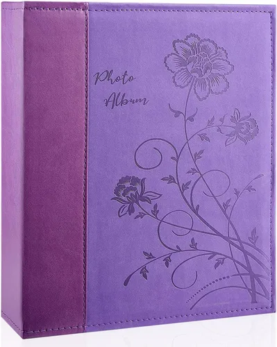 Álbum de fotos de 8x10 pulgadas con bolsillos transparentes, cubierta de piel, álbum de fotos deslizable para 100 fotos verticales de 8x10, libro de