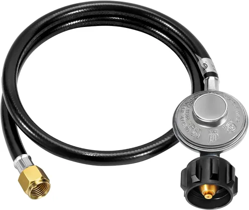GasSaf Regulador de propano de 3 pies con manguera, piezas de gas propano de baja presión para parrilla Weber, parrillas Blackstone, calentadores,