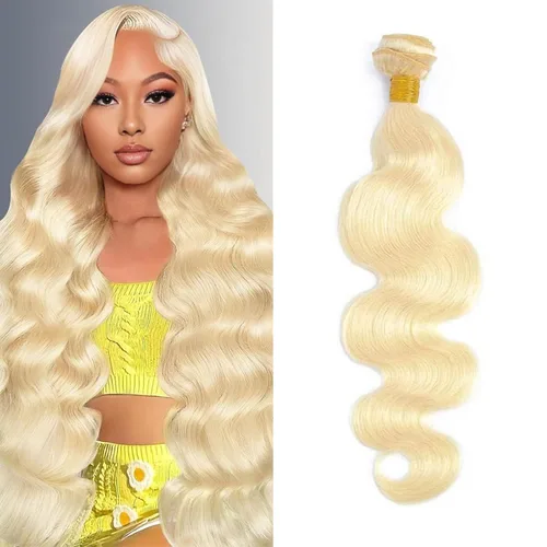 Miniatura 18 de Extensiones de cabello humano ondulado rubio 613 de 12 pulgadas, 100% sin procesar, grado 14A, cabello humano virgen brasileño sin procesar, 1
