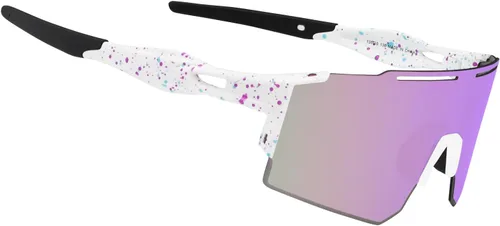 Miniatura 22 de OULAIQI Gafas de sol de ciclismo, polarizadas, para hombres y mujeres, con 1 lente o 3 lentes intercambiables, gafas de béisbol Rojo