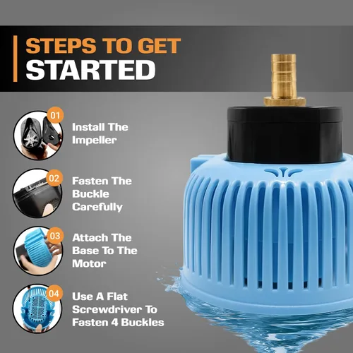 Miniatura 6 de EDOU Bomba sumergible directa para cubierta de piscina Fiable 850 GPH Max Flow 75 W Incluye manguera de drenaje a prueba de torceduras de 16 pies