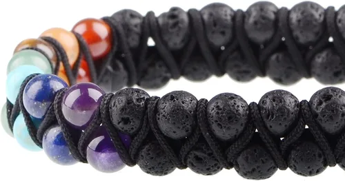 Miniatura 4 de MASSIVE BEADS Natural Chakra Healing Power Crystals Macrame Bracelet Yoga Double Layer Stone Beads Gemstone Meditation Relax Anxiety Bangle for