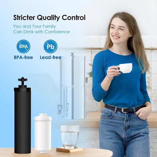 Miniatura 8 de Filtro de agua de gotas de agua, compatible con filtros negros y filtros de fluoruro – Incluye 2 filtros negros y 2 filtros de fluoruro