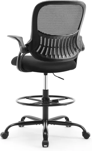 Miniatura 8 de Sweetcrispy Silla Alta de Escritorio de Dibujo - Taburete Alto Ergonómico para Computadora con Altura Ajustable y Cómodo Soporte Lumbar, Mostrador