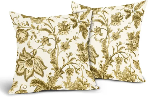 Miniatura 11 de Sweetshow Juego de 2 fundas de almohada florales vintage de 16 x 16 pulgadas, fundas de almohada florales negras y grises, fundas de almohada