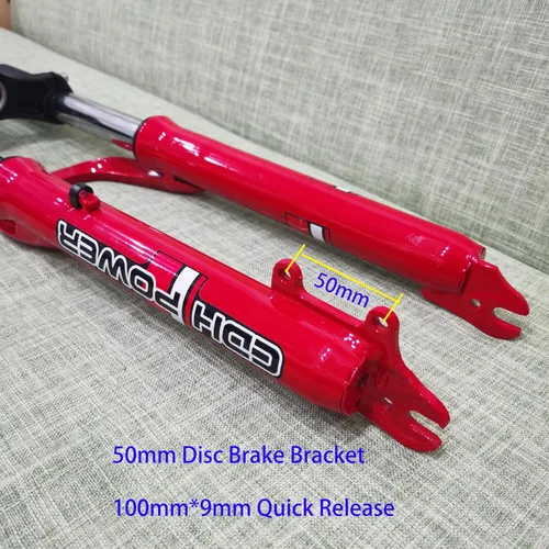 Miniatura 3 de Tenedor de suspensión rojo para bicicleta con auriculares de 1-1/8 pulgadas, vástago ajustable de 1.000 x 4.331 in y manillar elevador plateado