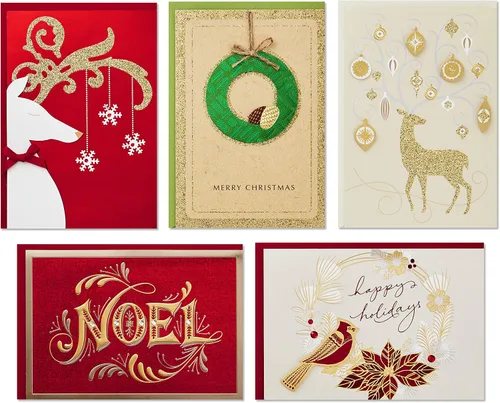 Miniatura 11 de Hallmark - Juego de 24 tarjetas navideñas hechas a mano en caja (conjunto de 24 tarjetas de felicitación especiales para las fiestas y sobres)