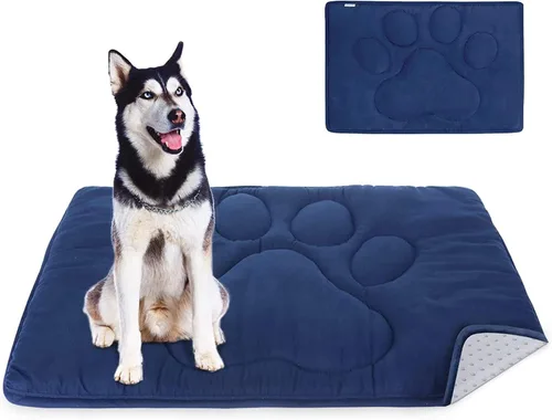 Miniatura 9 de Coldwind Almohadilla para jaula de perro (18 x 24 pulgadas), alfombrillas para dormir, transpirable, color oscuro para ocultar manchas, gris