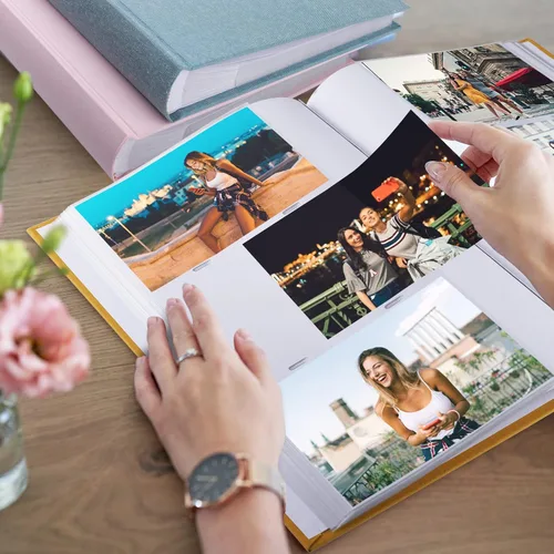 Miniatura 6 de 1DOT2 Álbum de Fotos de Tela de Lujo 4x6 con Espacio para Escribir, Bolsillos Libres de Ácido, Capacidad para 300 Fotos con Memo, 3 por Página