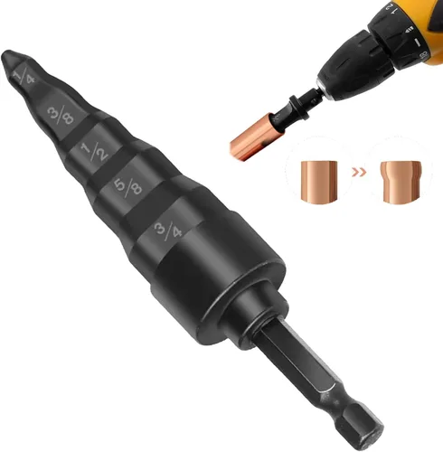Herramienta de reparación de HVAC, expansor de tubos abocardados 5 en 1, expansor de tubería de cobre para aire acondicionado, juego de taladro