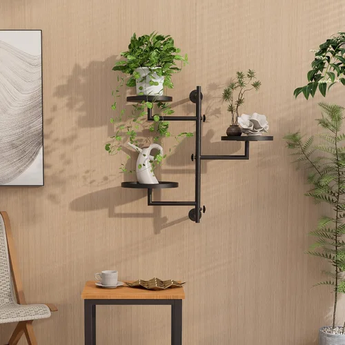 Miniatura 2 de Estantes giratorios de pared para plantas, estante de plantas para ventana, soporte de pared de metal de 3 niveles para múltiples plantas