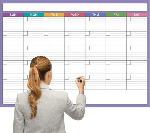 Calendario grande de borrado en seco para pared, 39.9 x 27.7 pulgadas, calendario laminado extra grande borrable y reutilizable, calendario de pared