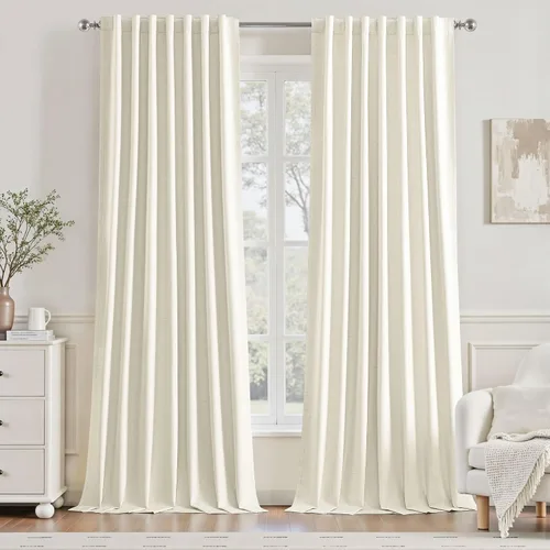 Miniatura 42 de UHITECH Cortinas opacas de 35 pulgadas de largo para sala de estar, 2 paneles, cortina opaca corta para cocina para ventanas pequeñas, cortinas