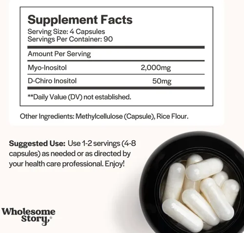 Miniatura 4 de Wholesome Story Suplemento de mio-inositol y D-quiro inositol para mujeres Suplementos de fertilidad para el equilibrio hormonal y apoyo a
