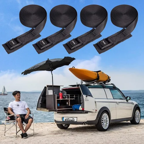 Miniatura 8 de WEDAMER Paquete de 2 correas de amarre para kayak de 8 pies con hebilla de leva de alta resistencia, correa ajustable para kayak, camiones, 2Pack