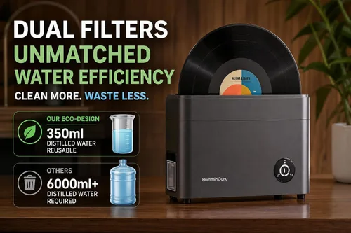 Miniatura 4 de HumminGuru Limpiador de discos de vinilo ultrasónico - Máquina de limpieza de discos de vinilo ultrasónico de 40kHz con secado automático, Kit