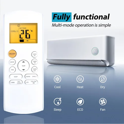 Miniatura 5 de ZWP Mando a distancia de repuesto para aire acondicionado Midea MRCOOL FRIMEC Klimaire AC RG57H3 (B)/BGCEFU1-M RG57E1/BGEU1 RG57H3/BGEFU1 RG57B1/BGE