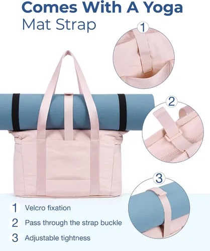 Miniatura 3 de BAGSMART Bolsa de mano para mujer, bolsa de mano con cremallera, bolsa de hombro grande con asa superior para viajes, trabajo, compras, gimnasio