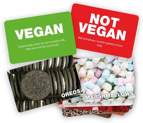 Miniatura 6 de Juego vegano no vegano - Adivina los productos veganos divertido juego de cartas flash - Divertido juego de adivinanzas de sí o no - adecuado