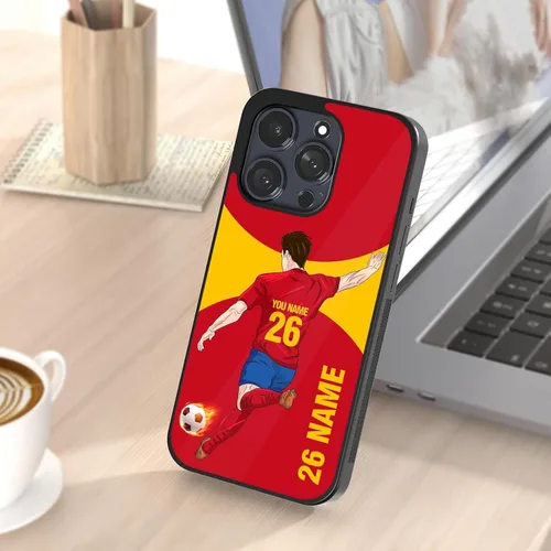 Miniatura 6 de Fundas personalizadas con nombre y número de fútbol para iPhone 11, 12, 13, 14, 15, 16 Pro Max Plus Mini Xr Xs para Samsung Galaxy A03 A13 A53 A73