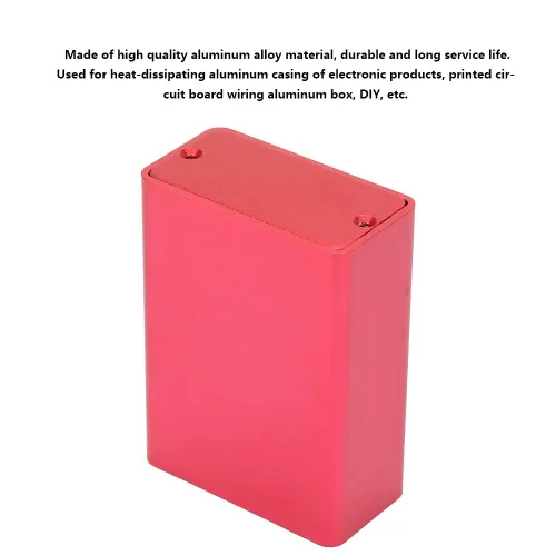Miniatura 5 de Caja de circuito, caja de refrigeración de aluminio para instrumentos de bricolaje, caja de recinto de proyectos electrónicos, color rojo esmerilado