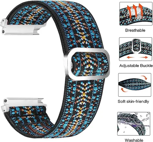 Miniatura 5 de Compatible con correas de reloj inteligente AITAFY, correa de repuesto ajustable de nailon elástico Sahouden compatible con AITAFY ID207/FVYAO
