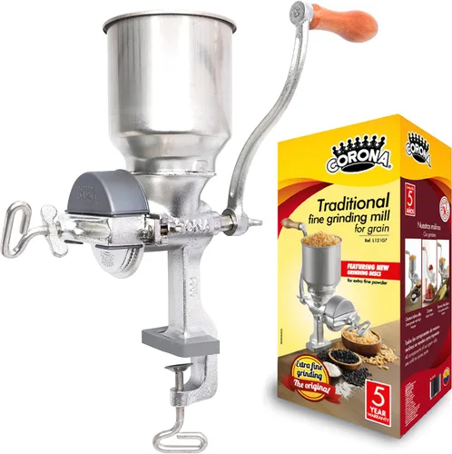 Miniatura 9 de Molinillo de maíz Corona con tolva alta, molino de granos, molinillo manual para maíz, arroz, soja, pimienta, garbanzos, molinillo de trigo