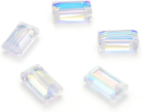 Miniatura 15 de 25 piezas Adabele cuentas austriacas de cristal facetado de 14 mm, rectangulares sueltas, amatista, compatibles con cristales Swarovski Preciosa