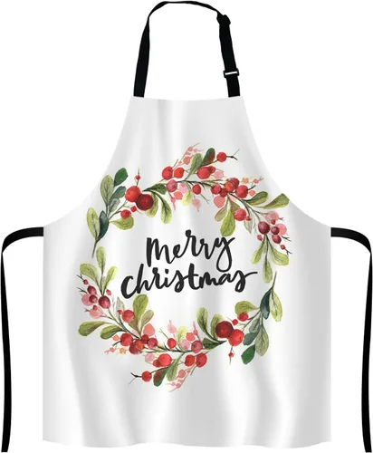 Miniatura 6 de Delantal a cuadros de búfalo blanco y negro para el hogar, cocina, impermeable, para hornear, jardinería, para mujeres y hombres