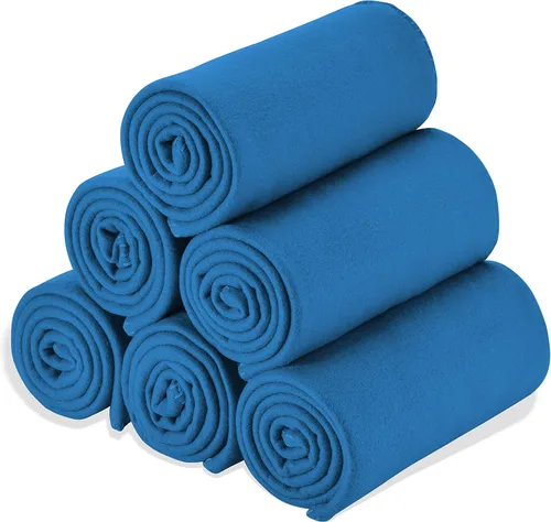 Manta de forro polar a granel, ligera, cálida, suave y acogedora, apta para mascotas, para el hogar, cama, sofá, dormitorio, oficina, regalo de Azul
