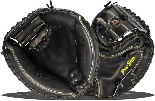 Miniatura 6 de All-Star Pro-Elite Guante Profesional de Béisbol para Receptor Negro sólido