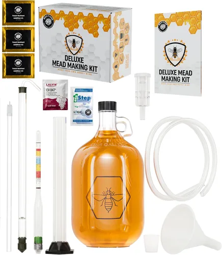 Miniatura 7 de Kit Completo para Hacer Miel de Vino - Incluye Jarra de Fermentación de Vidrio de 1 Galón, Sifón Automático, Hidrómetro, Jarra de Prueba de Kit