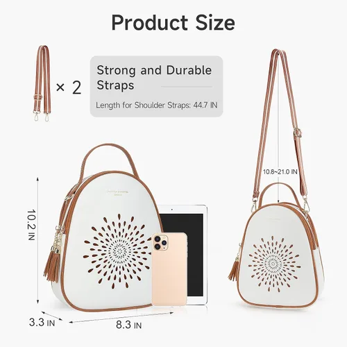 Miniatura 14 de T1953 Mochila para mujer, de piel sintética, para regalo para niñas y mujeres