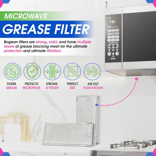 Miniatura 2 de Filtro de microondas de repuesto de 13.3 x 5.85 pulgadas WB06X10596 GE para Whirlpool Samsung Maytag – Filtros de grasa de pantalla de malla