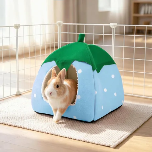 Miniatura 3 de Cama de conejillo de indias, casa de conejo enano, accesorios para cueva, acogedor escondite para conejito, erizo, hurón, chinchilla y otros Rosa