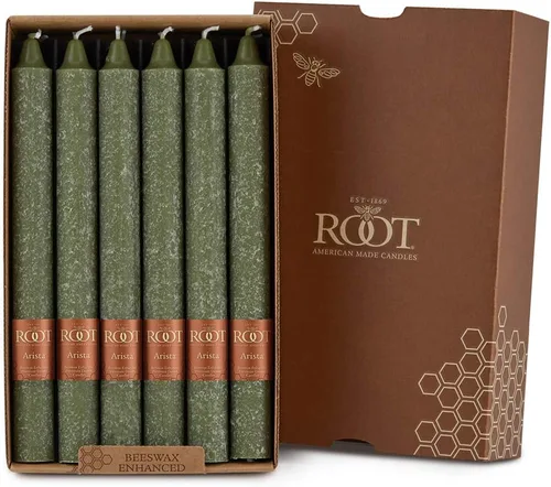 Miniatura 19 de Root Candles Juego de velas de cena sin perfume de 12 unidades, sin goteo, Timberline™ Arista™ mejoradas, 9 pulgadas, verde salvia