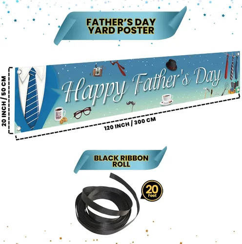 Miniatura 2 de KatchOn, Cartel de feliz día del padre – XL, 120 x 20 pulgadas Cartel del Día del Padre para decoración del día del padre para fiesta Telón