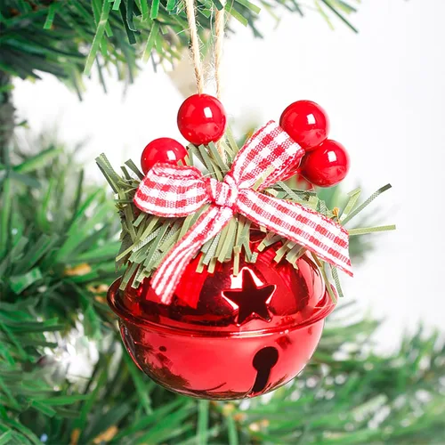 Miniatura 11 de 18 PCS Adornos de Cascabeles Navideños en Rojo, Blanco, Verde - Decoración de Árbol de Navidad, Corona, Adorno Conmemorativo Campana-1