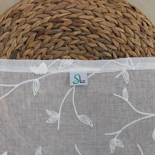 Miniatura 4 de SLOW SOUL Juego de 2 paneles de cortinas azules 3D elegantes bordadas con pájaros, cortinas de lujo traslúcidas para dormitorio, sala de estar