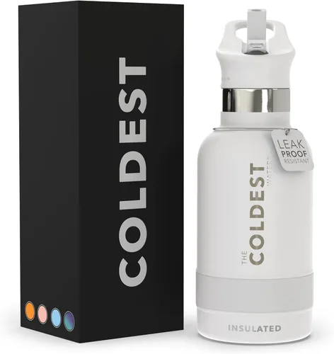 Miniatura 86 de Coldest - Botella para agua con tapa que incluye pajilla, térmica y metálica (acero inoxidable), para hombres y mujeres, color morado