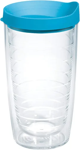 Miniatura 64 de Taza de viaje Tervis de doble pared transparente y colorida con tapa fabricada en Estados Unidos mantiene las bebidas frías y calientes, 24 onzas