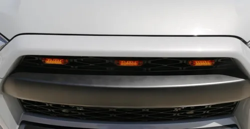 Miniatura 7 de iJDMTOY 3 luces de marcador LED ámbar con lente ámbar para rejilla central, compatibles con Toyota 2014 en adelante 4Runner o 2012 en adelante
