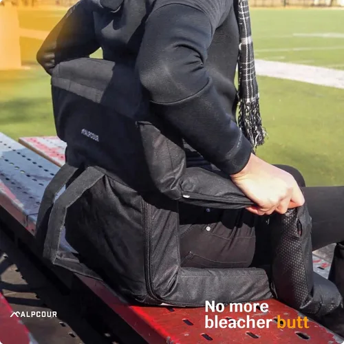 Miniatura 2 de Alpcour Asiento plegable para estadio – Silla de apoyo para adultos amplios reclinables de lujo para adultos para blanqueadores – Mejor extra grueso