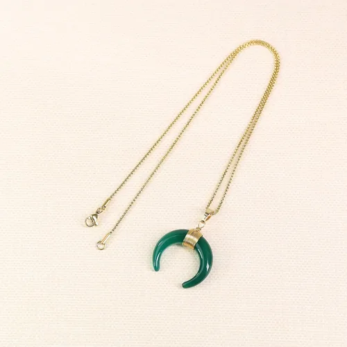 Miniatura 5 de COAI Collar de luna de cristal curativo para mujer, Piedra, Ágata