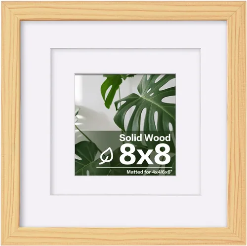 Miniatura 192 de Egofine - Portarretratos de 4 x 6 pulgadas, de madera maciza con plexiglás, para fotos de 3.5 x 5 con paspartú o de 4 x 6 sin paspartú, para colocar