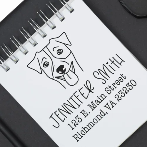 Miniatura 35 de Sello de dirección personalizado Basset Hound – Sello personalizable con nombre y dirección para sobres, ideal para amantes de los perros