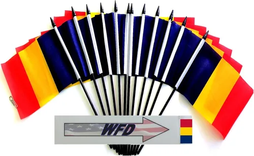 Miniatura 44 de World Flags Direct Banderas en miniatura de poliéster de Afganistán, paquete de 12, decoración de mesa de fiesta, desfiles, 4 x 6 pulgadas, verde